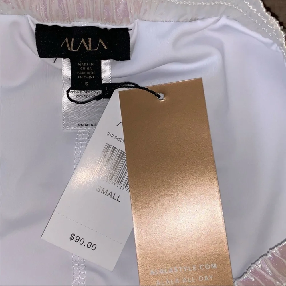 ALALA Etoile Iridescent Opal High Rise Running Athletic Shorts NEW Small - Picture 3 of 7